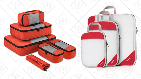 Travel Organizing Packing Cubes | $13 | Amazon | Use code MO7QOGLATravel Packing Organizers Compression Pouches | $16 | Amazon | Use code SBCGD83L
